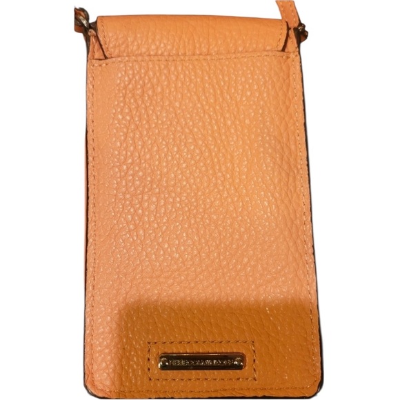 Rebecca Minkoff peach leather crossbody phone / wallet or sunglasses - Picture 3 of 8